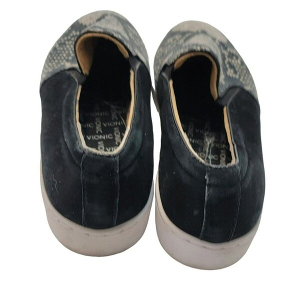 Vionic Loafers Slip On Casual Shoes Python Snake Print Size 7 Black Leather Twee - Picture 6 of 9